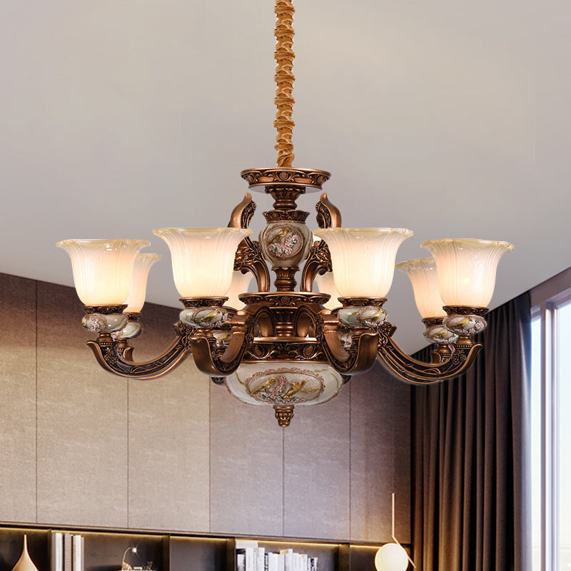 Metaal Swooping arm plafond kroonluchter traditionele stijl 6/8 lichten logeerkamer ophanging licht