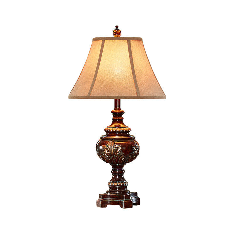 1 lampe de nuit de la barre de tête de la tête de style traditionnel de style brun tissu clair pour le chevet