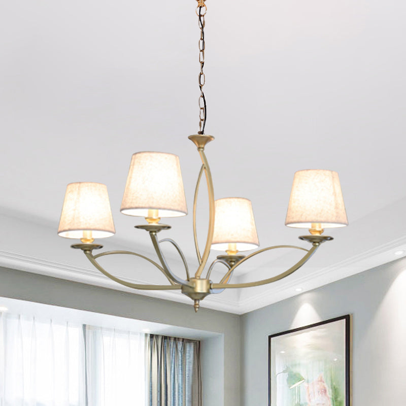 Swooping arm Metallic Kroonluchter verlichting Traditionele stijl 4/6/8 Hoofdkoppen Gekastkamer Suspensie Lamp in Wit/Green