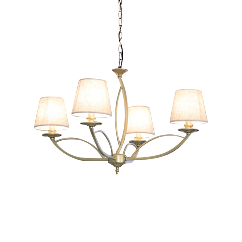 Swooping arm Metallic Kroonluchter verlichting Traditionele stijl 4/6/8 Hoofdkoppen Gekastkamer Suspensie Lamp in Wit/Green