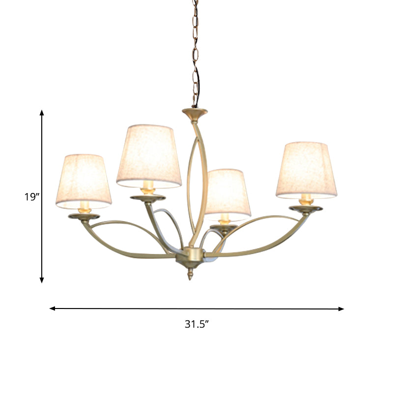 Swooping arm Metallic Kroonluchter verlichting Traditionele stijl 4/6/8 Hoofdkoppen Gekastkamer Suspensie Lamp in Wit/Green