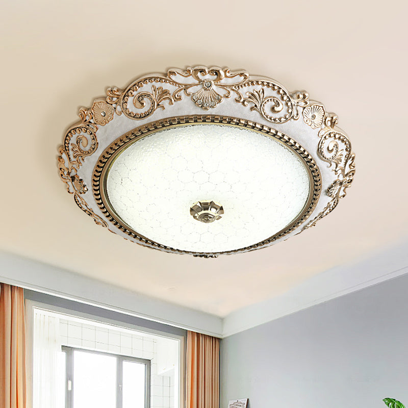 Luminaire LED blanc vintage en verre crème avec dôme, lampe encastrée, 40,6 cm/45,7 cm/54,1 cm de large