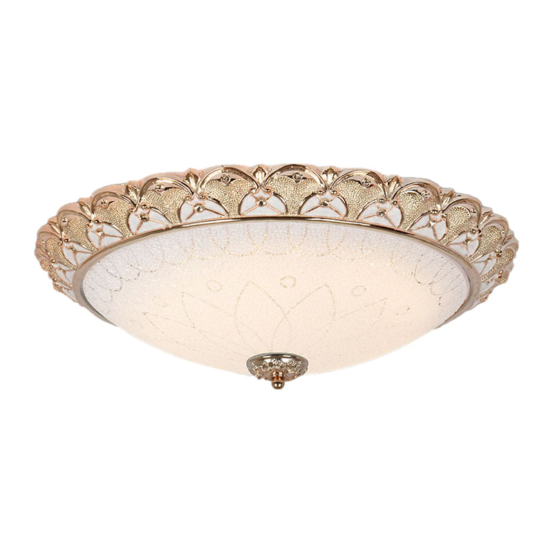 14 "/16" /20 " W Farmhouse Dome Flush Light Fixture Crema Vetro LED Flush Montaggio Lampada in Gold, Warm / White Light