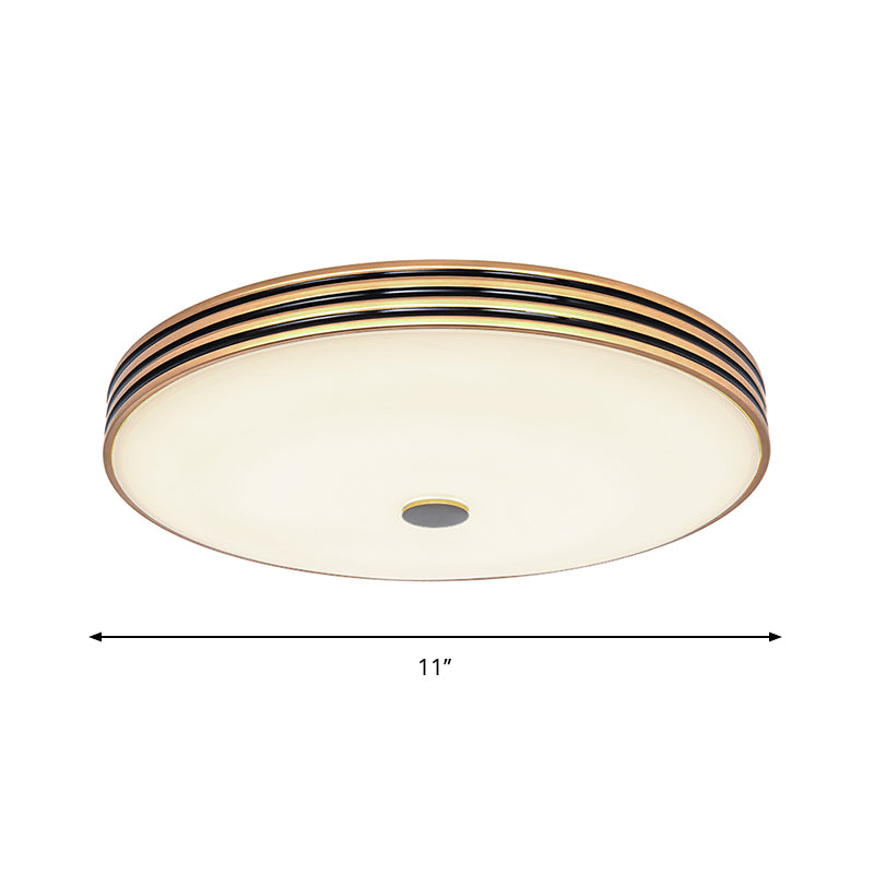 Crema Vetro Drum Soffitto Flush Tradizionale 11 "/15 "/19" W LED Camera da letto Flush Montaggio Lampada in Oro