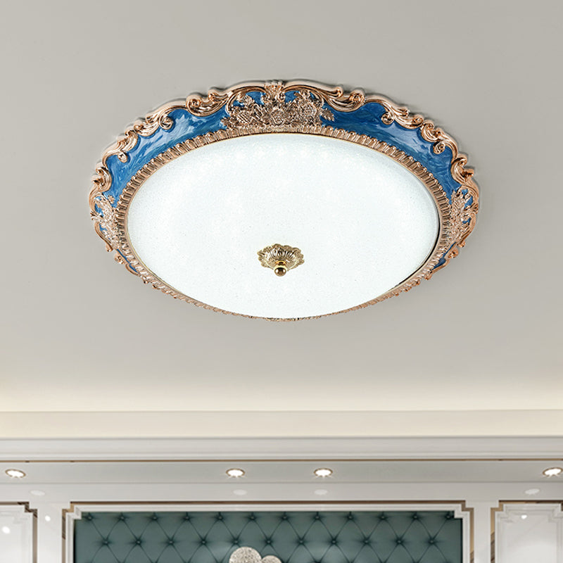 14 "/16"/19.5 "large LED bol encastré lampe campagne rouge/bleu finition verre de lait encastré plafonnier pour chambre