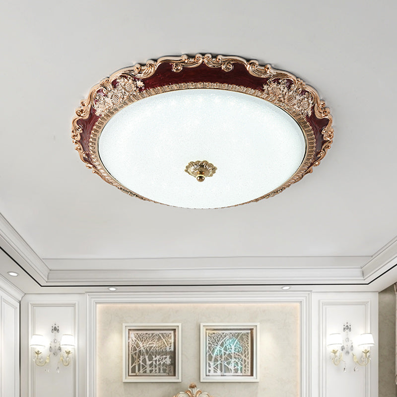 14 "/16"/19.5 "large LED bol encastré lampe campagne rouge/bleu finition verre de lait encastré plafonnier pour chambre