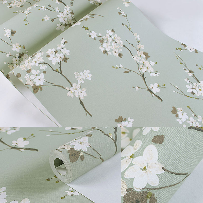 Soft Color Countryside Wallpaper 33' x 20.5" Floweret Printed Wall Art for Living Room