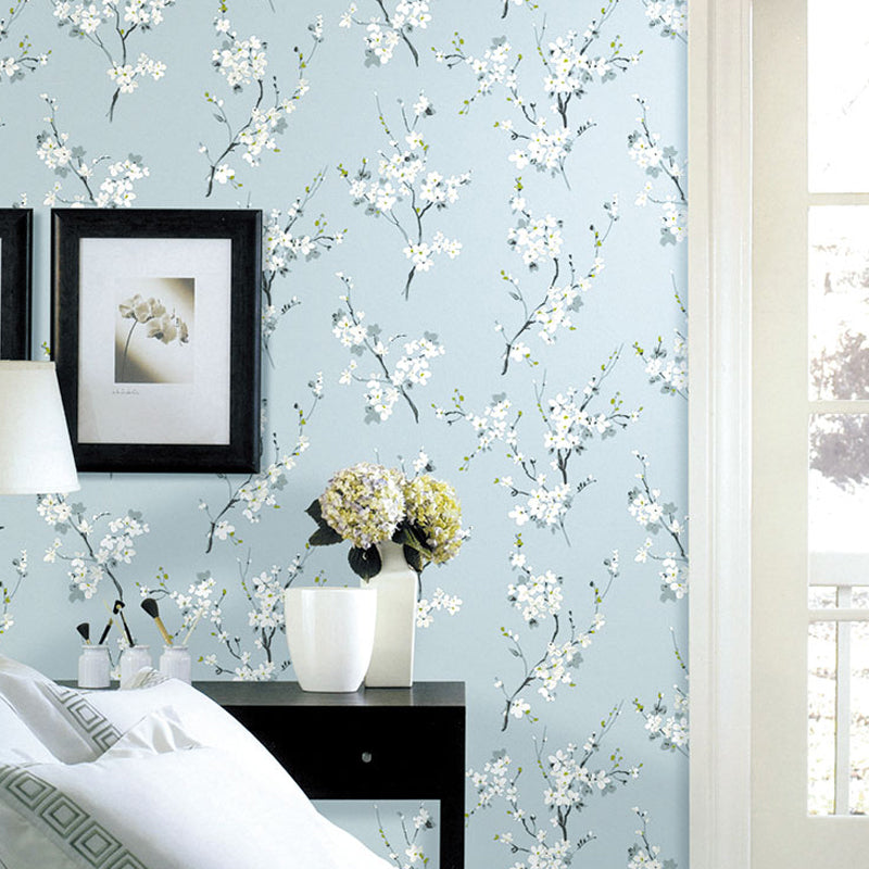 Soft Color Countryside Wallpaper 33' x 20.5" Floweret Printed Wall Art for Living Room