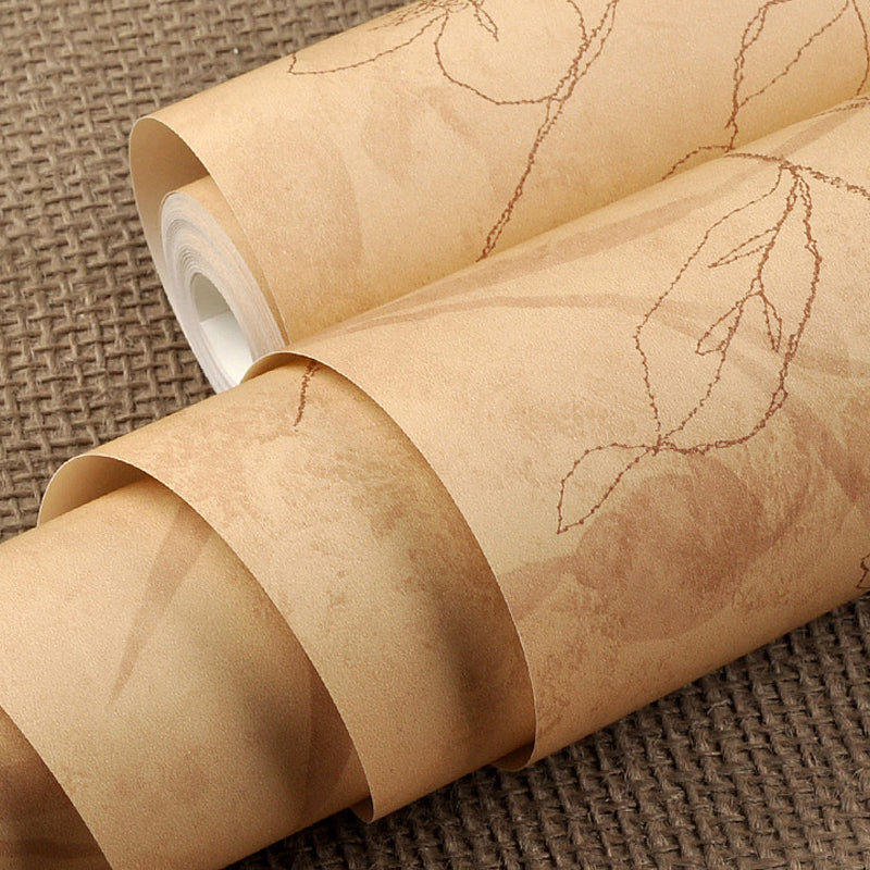 Countryside Flower Wallpaper Roll for Accent Wall 33' x 20.5" Wall Art in Light Khaki