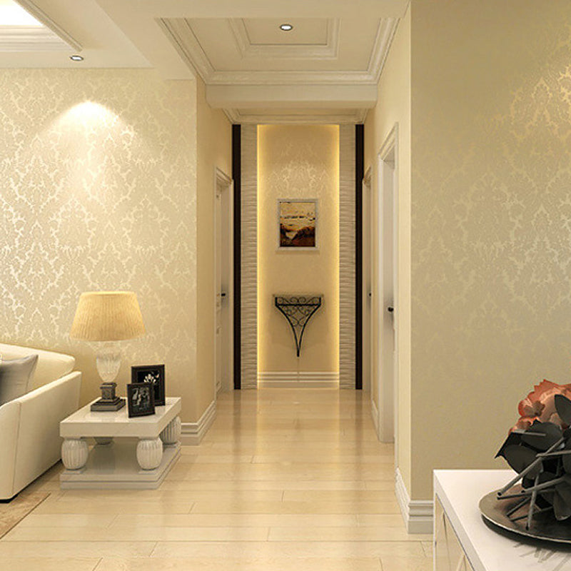 European Jacquard Wallpaper Roll for Living Room 57.1-sq ft Wall Art in Pastel Color