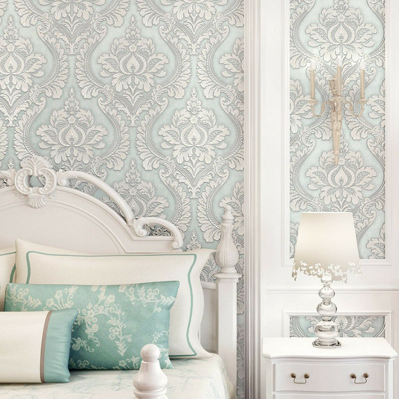 Papier peint à motif médaillon rétro pour chambre à coucher, décoration murale de 57,1 pieds carrés en couleurs douces