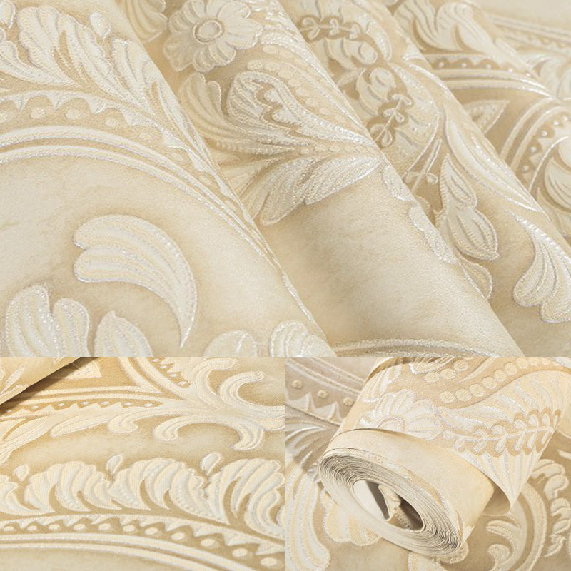 Papier peint à motif médaillon rétro pour chambre à coucher, décoration murale de 57,1 pieds carrés en couleurs douces