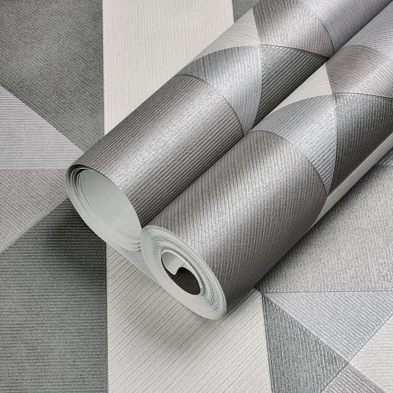 Rhombus Geometric Wallpaper Contemporary Textured Wall Art in Dark Color for Living Room