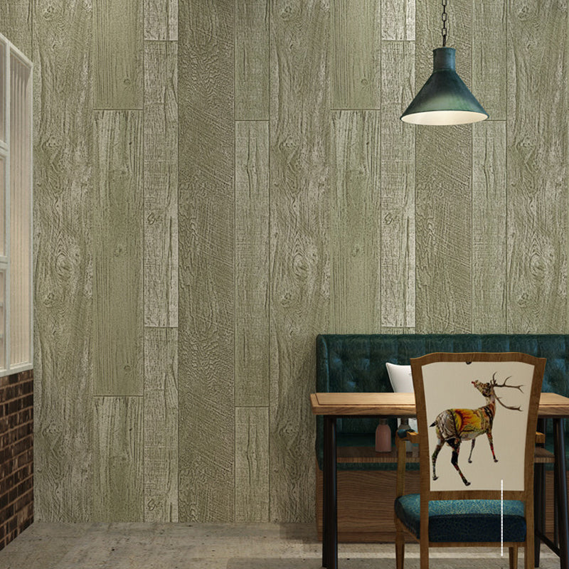 Papier peint intissé aspect planche de bois, résistant à l'eau, décoration murale de couleur foncée pour Restaurant