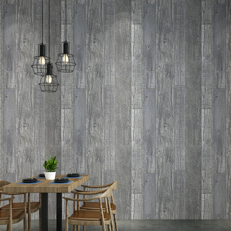 Papier peint intissé aspect planche de bois, résistant à l'eau, décoration murale de couleur foncée pour Restaurant
