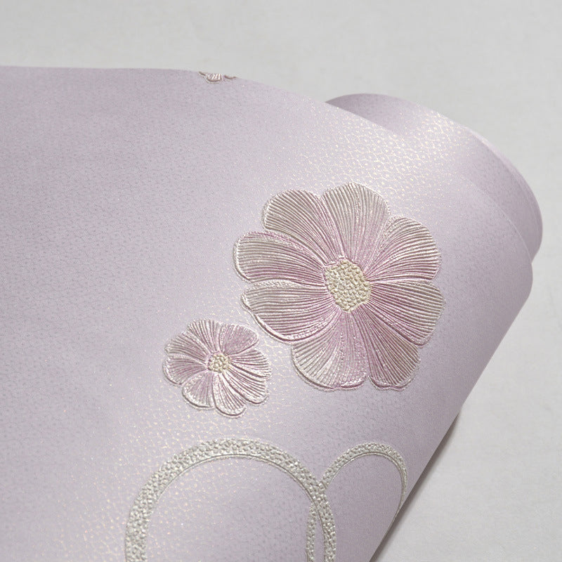 Papier peint auto-adhésif à bulles de fleurs, couleur douce, décoration murale de Style campagnard pour la maison, facile à enlever