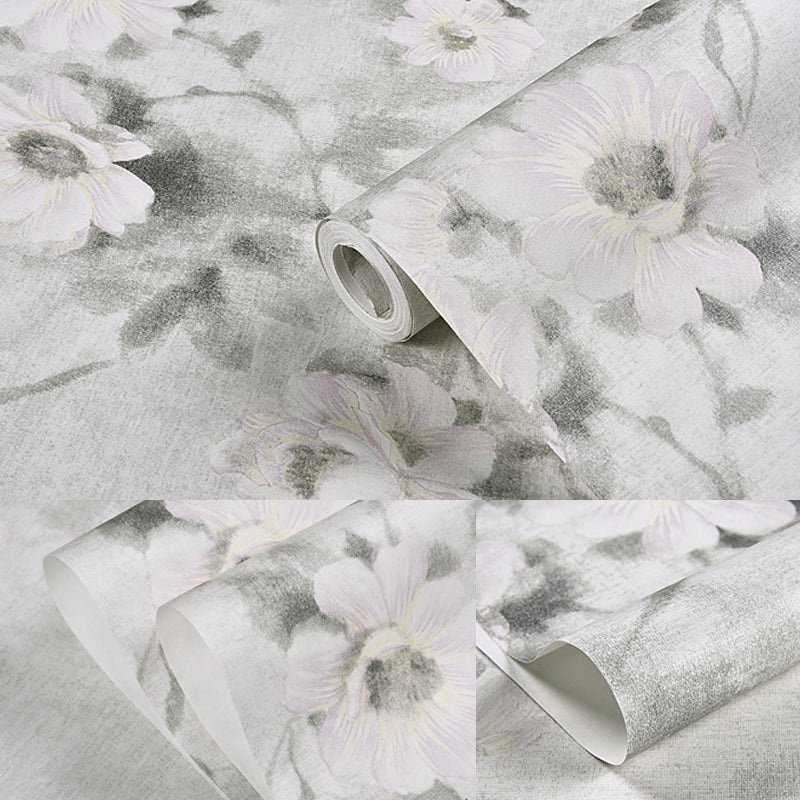 Rural Daisy Flower Wallpaper for Living Room 54.2-sq ft Wall Decor in Soft Color