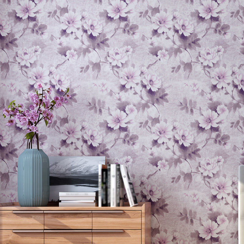 Papier peint rural en forme de marguerite pour salon, décoration murale de 54,2 pieds carrés, couleur douce