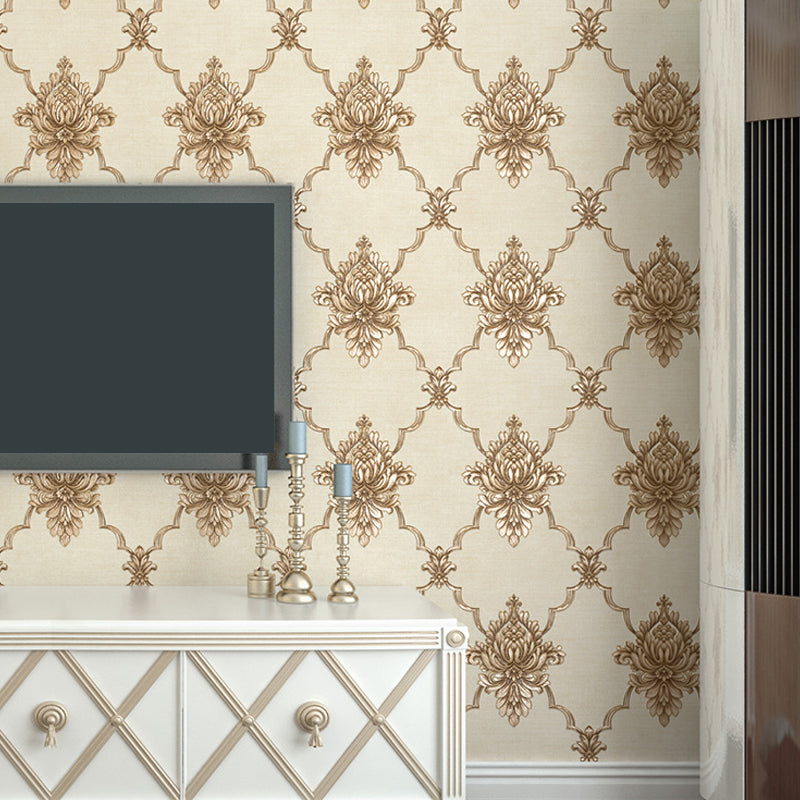 57.1-sq ft Jacquard Wallpaper European Quatrefoil Wall Covering in Pastel Color, Unpasted