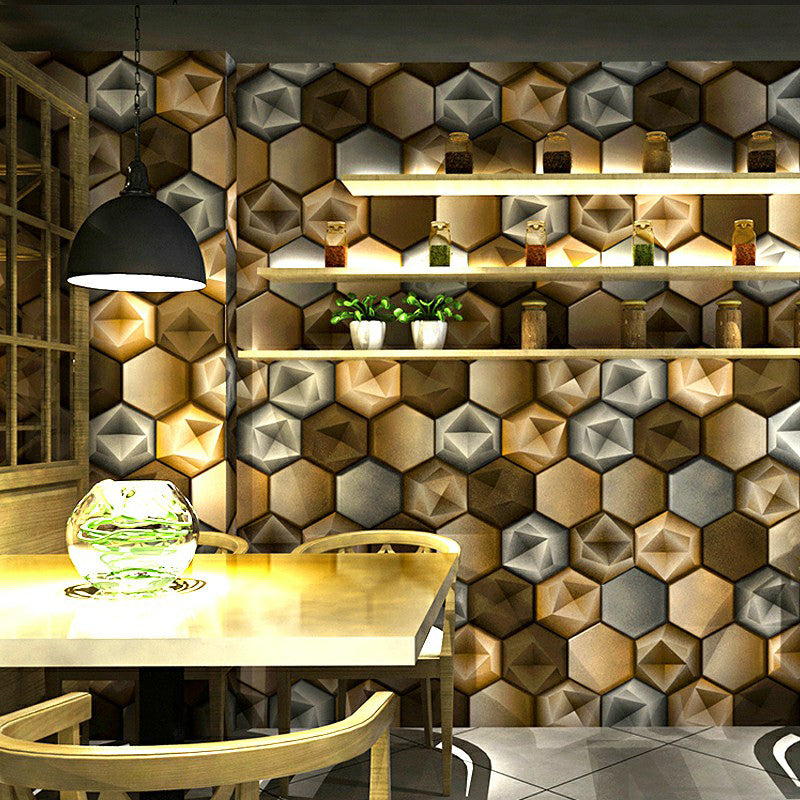57.1-sq ft Geometric Wallpaper 3D Geometric Wall Covering in Pastel Color for Restaurant