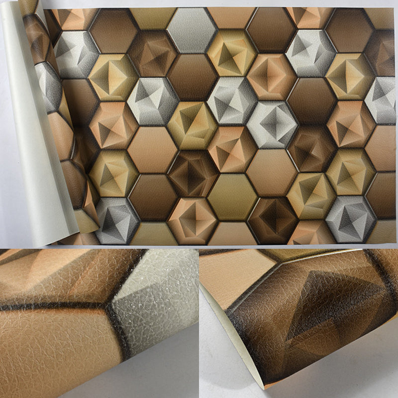 57.1-sq ft Geometric Wallpaper 3D Geometric Wall Covering in Pastel Color for Restaurant
