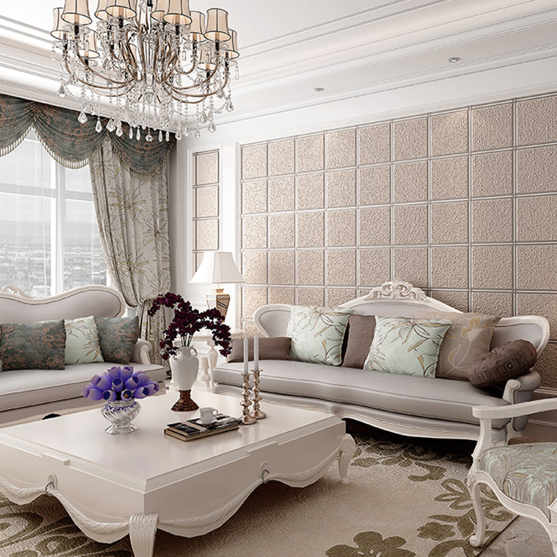 Dark Color Grid Wallpaper Moisture Resistant Modernist Living Room Wall Covering