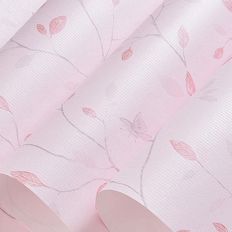 Rustic Sprig Print Wallpaper for Dining Room 54.2-sq ft Wall Art in Pastel Color