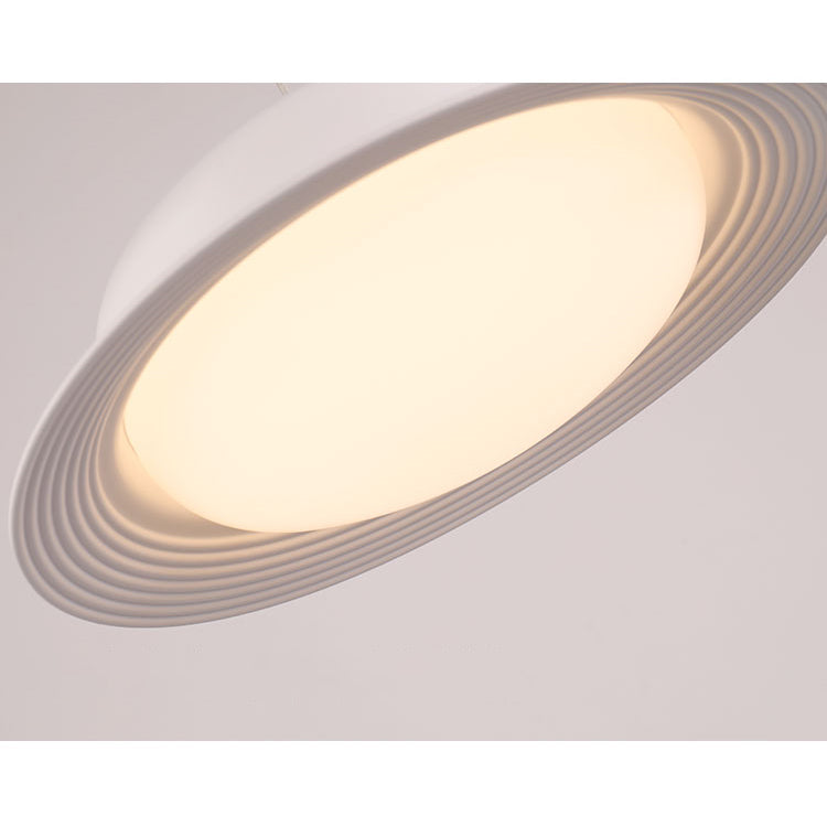 Chapeau Pendre Drop Post Post moderne Metal LED Dining Room Dining LAMPE PROSDE en blanc / marron