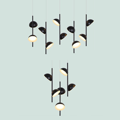 Postmodern Dome Pendse Light Metal 6/10 Luces de techo negro/blanco Luz para comedor con luz cálida/blanca