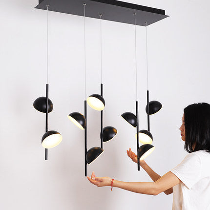 Postmodern Dome Pendse Light Metal 6/10 Luces de techo negro/blanco Luz para comedor con luz cálida/blanca