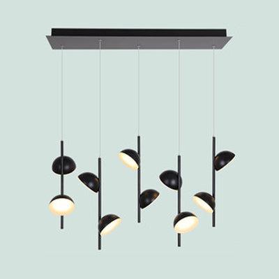 Postmodern Dome Pendse Light Metal 6/10 Luces de techo negro/blanco Luz para comedor con luz cálida/blanca