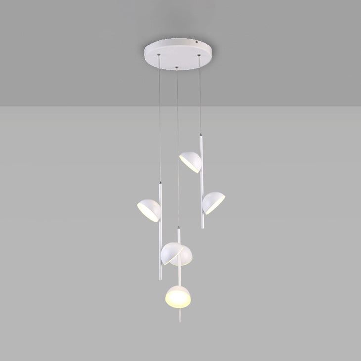 Postmodern Dome Pendse Light Metal 6/10 Luces de techo negro/blanco Luz para comedor con luz cálida/blanca