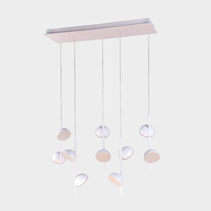 Postmodern Dome Pendse Light Metal 6/10 Luces de techo negro/blanco Luz para comedor con luz cálida/blanca