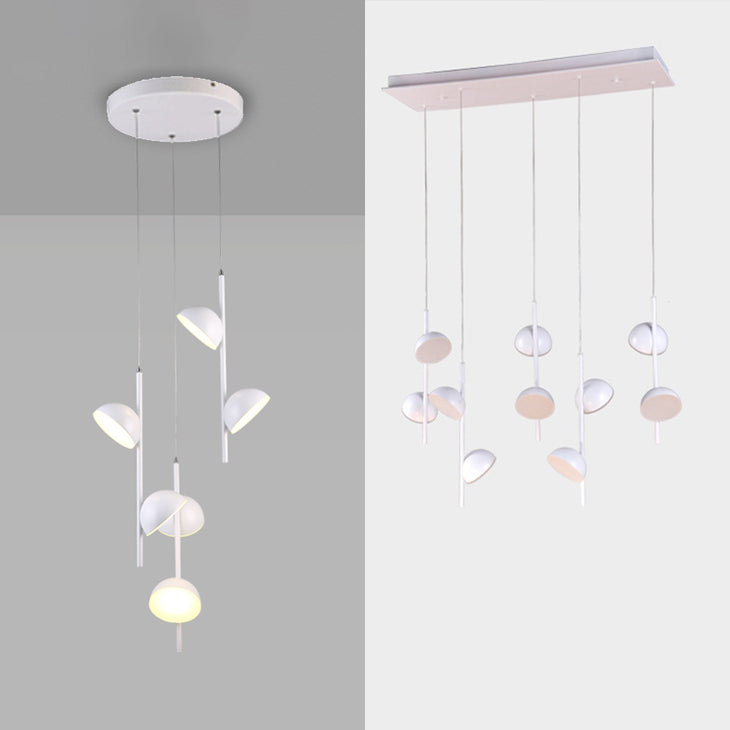 Postmodern Dome Pendse Light Metal 6/10 Luces de techo negro/blanco Luz para comedor con luz cálida/blanca