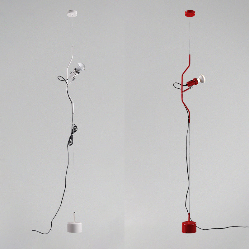LÍNEA AJUSTABLE Luz colgante de estilo moderno Luz metálica de 1 luz en rojo/blanco para sala de estar