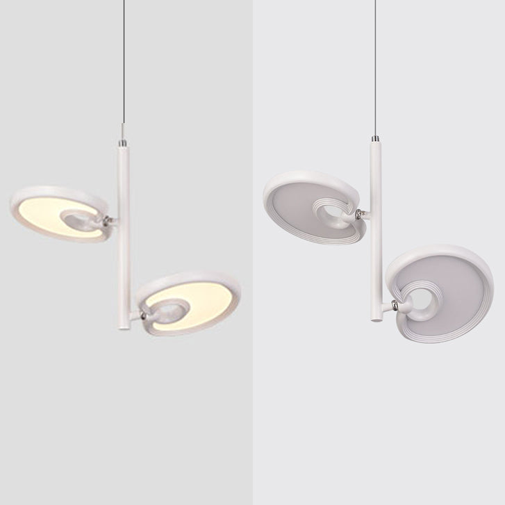 2/4/6 têtes feuilles suspendues suspendues modernes métal moderne noir / blanc LED suspendue pour salle à manger en lumière chaude / blanc / neutre