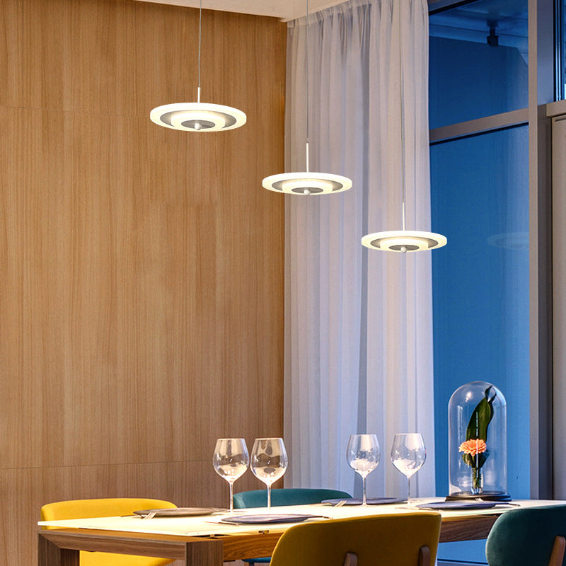 Plafonnier rond blanc / marron