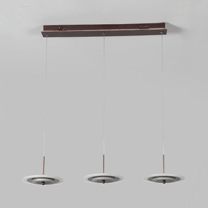 Luz de techo redondo blanco/marrón LED moderno de 3/6 ligeras colgantes de colgantes de acrílico en luz cálida/blanca/natural
