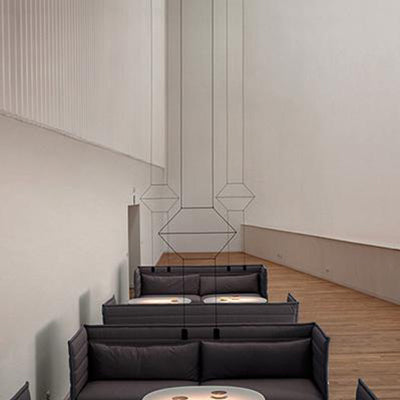 Geometric Hanging Ceiling Light Post Modern Metal 2/4/6 Lights Black Suspension Pendant