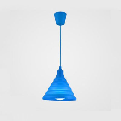 Silica Gel Babel Pendant Light Modern 1 Light Folding Hanging Lamp in Multi Colors