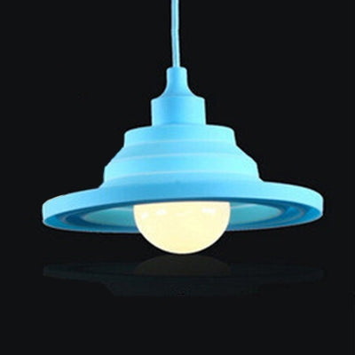 Silica Gel Babel Pendant Light Modern 1 Light Folding Hanging Lamp in Multi Colors