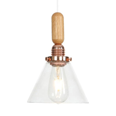 Globe/Cone/Small Bell Pendant Lighting Vintage Clear Glass 1 Licht Roségoud/Chrome hangende lamp met verstelbaar koord