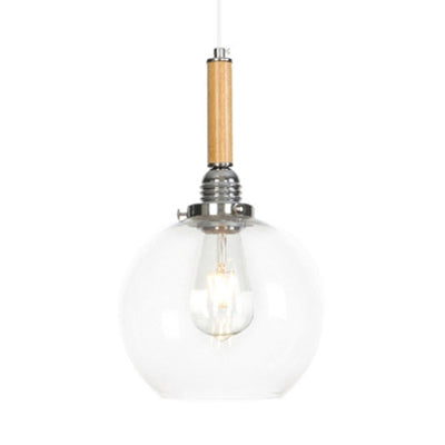 Globe/Cone/Small Bell Pendant Lighting Vintage Clear Glass 1 Licht Roségoud/Chrome hangende lamp met verstelbaar koord