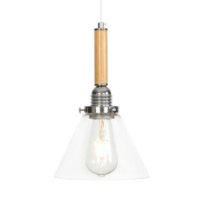 Globe/Cone/Small Bell Pendant Lighting Vintage Clear Glass 1 Licht Roségoud/Chrome hangende lamp met verstelbaar koord
