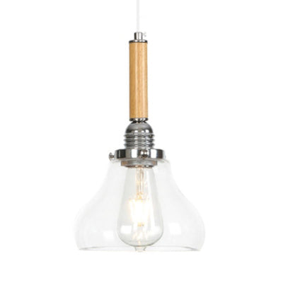 Globe/Cone/Small Bell Pendant Lighting Vintage Clear Glass 1 Licht Roségoud/Chrome hangende lamp met verstelbaar koord