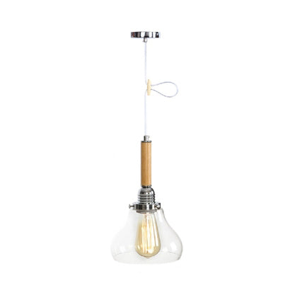 Globe/Cone/Small Bell Pendant Lighting Vintage Clear Glass 1 Licht Roségoud/Chrome hangende lamp met verstelbaar koord