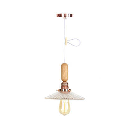 Globe/Cone/Small Bell Pendant Lighting Vintage Clear Glass 1 Licht Roségoud/Chrome hangende lamp met verstelbaar koord