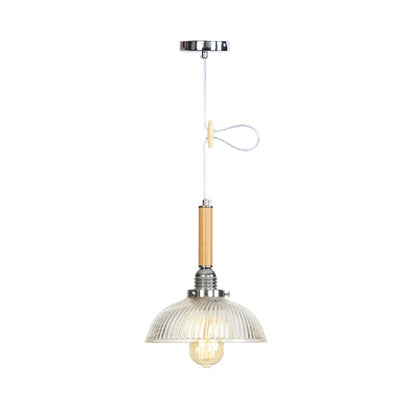 Globe/Cone/Small Bell Pendant Lighting Vintage Clear Glass 1 Licht Roségoud/Chrome hangende lamp met verstelbaar koord