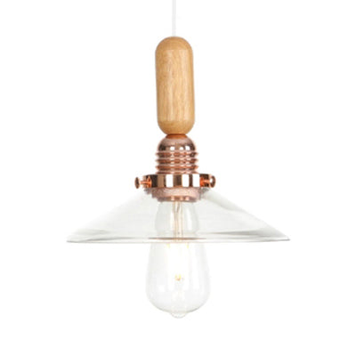 Globe/Cone/Small Bell Pendant Lighting Vintage Clear Glass 1 Licht Roségoud/Chrome hangende lamp met verstelbaar koord