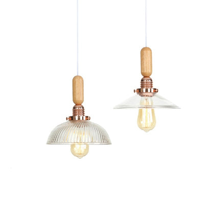 Globe/Cone/Small Bell Pendant Lighting Vintage Clear Glass 1 Licht Roségoud/Chrome hangende lamp met verstelbaar koord